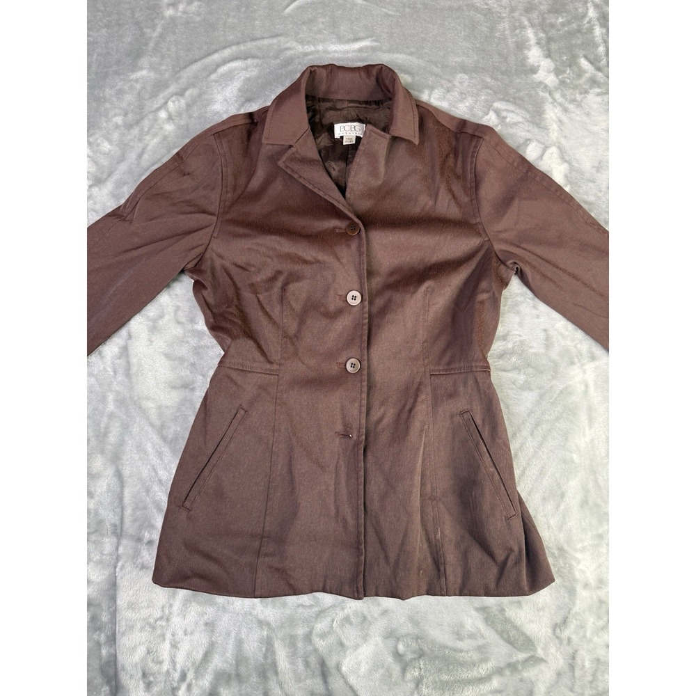 BCBG MAXAZRIA  Women's Brown Brody Crop Blazer Jacket Size 35x26 Small Y2K